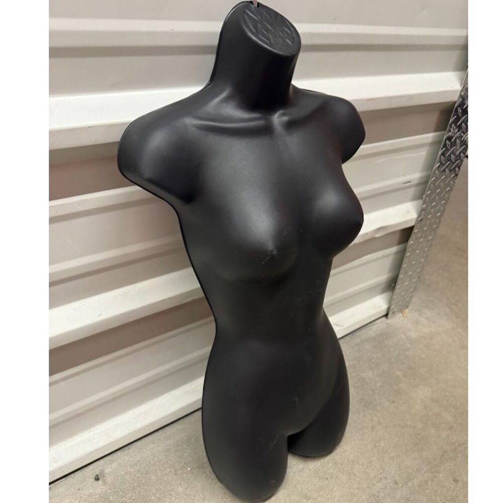 Female Mannequin Plastic Torso Body Forms (Waist Long) Hanging - Black